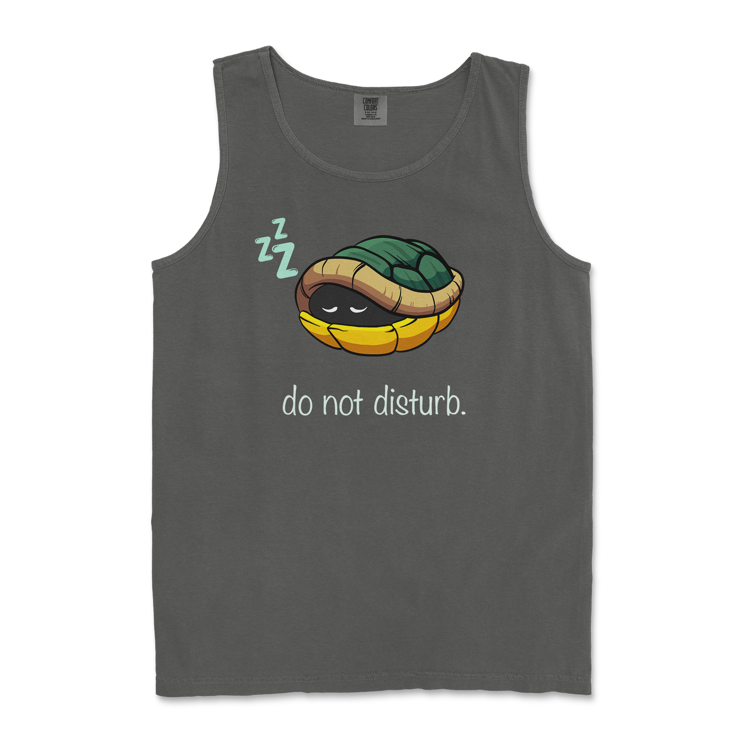 Comfort Colors Tank Top Sleepin Turtle in Pepper