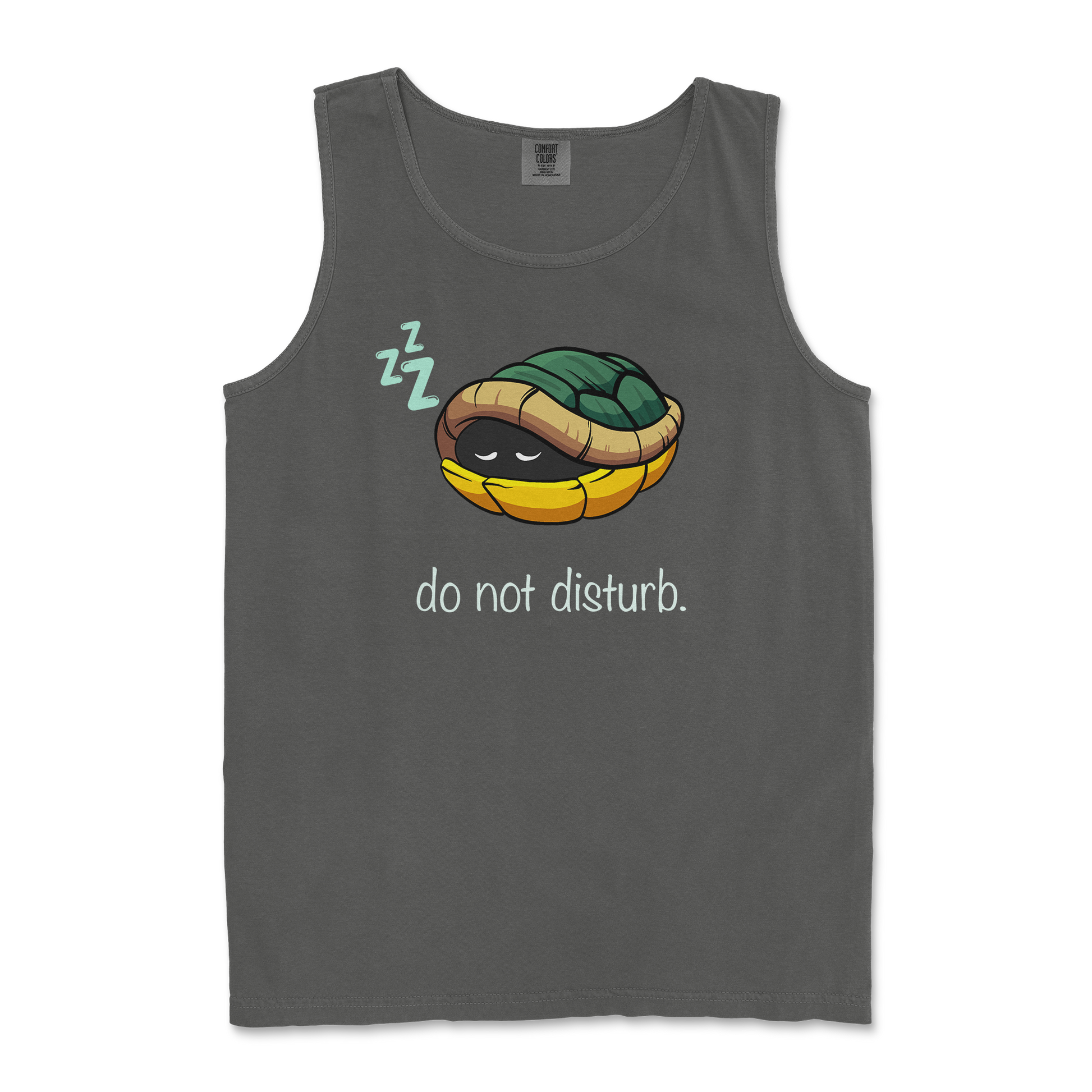 Comfort Colors Tank Top Sleepin Turtle in Pepper