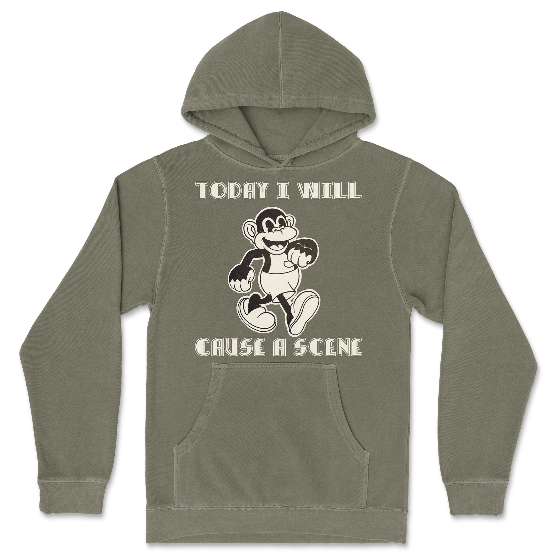 Independent Clothing Co. Hoodie Cause A Scene  in Olive