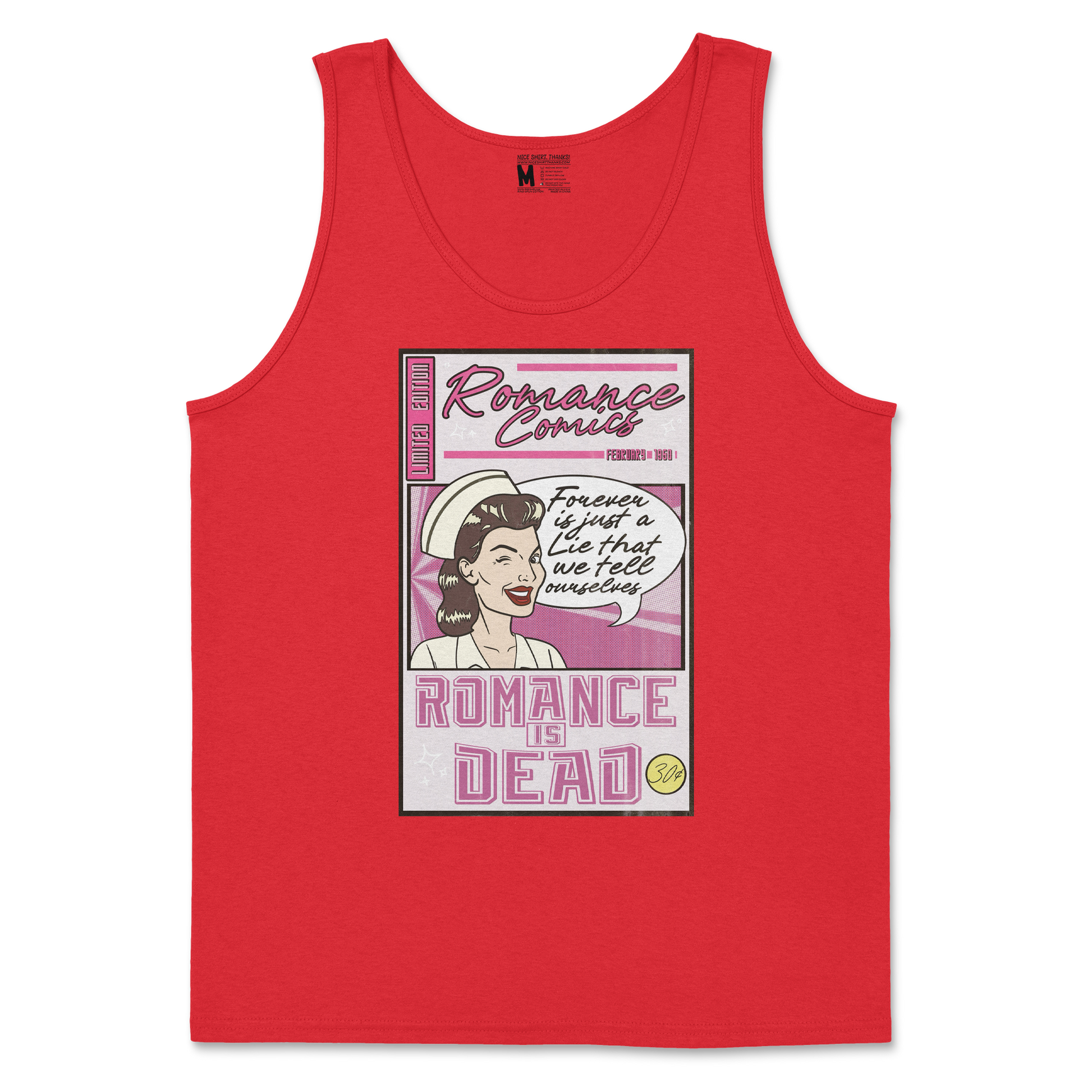 Gildan SoftStyle Tank Top Romance is Dead in Red