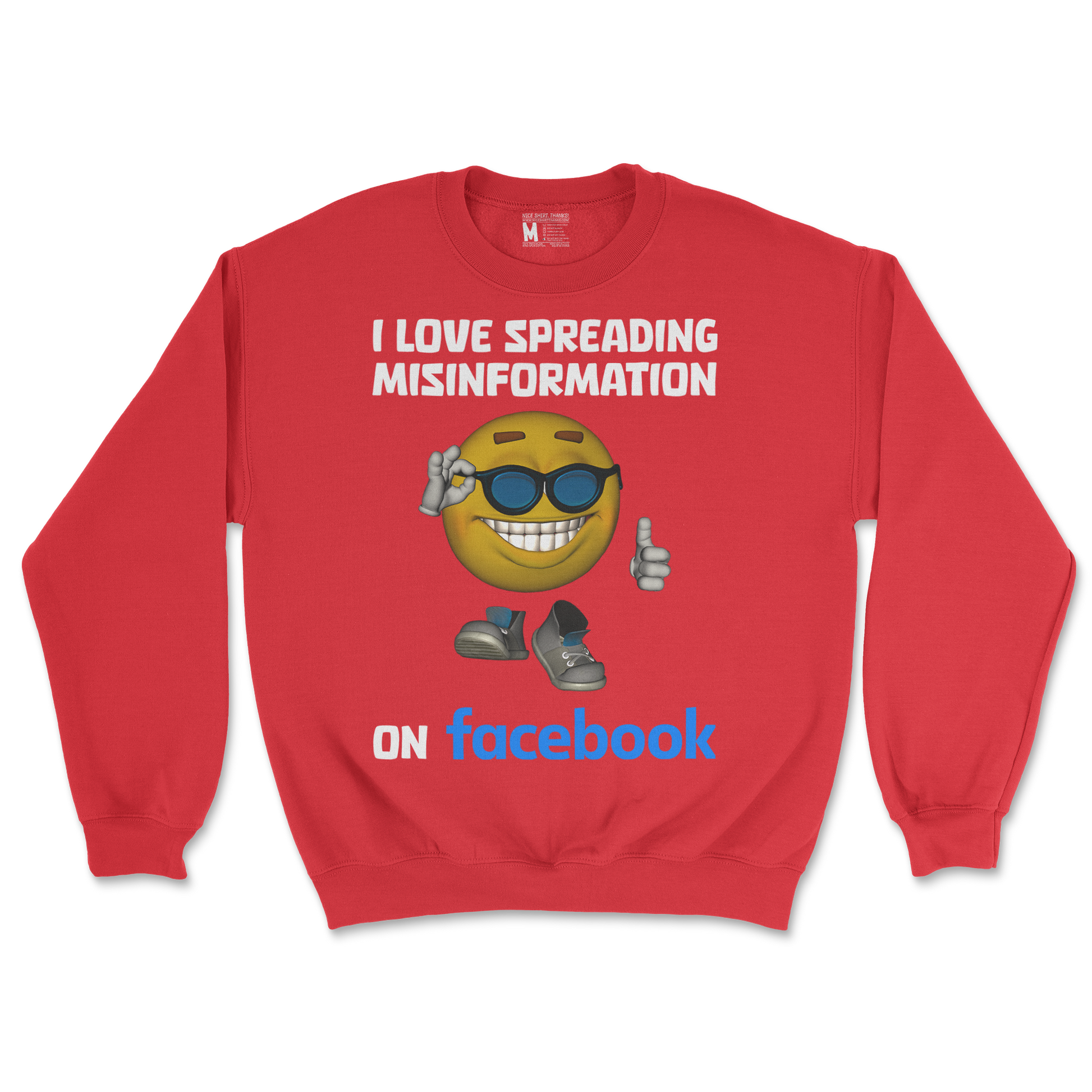 Gildan SoftStyle Crew Neck Spreadin Misinformation in Red