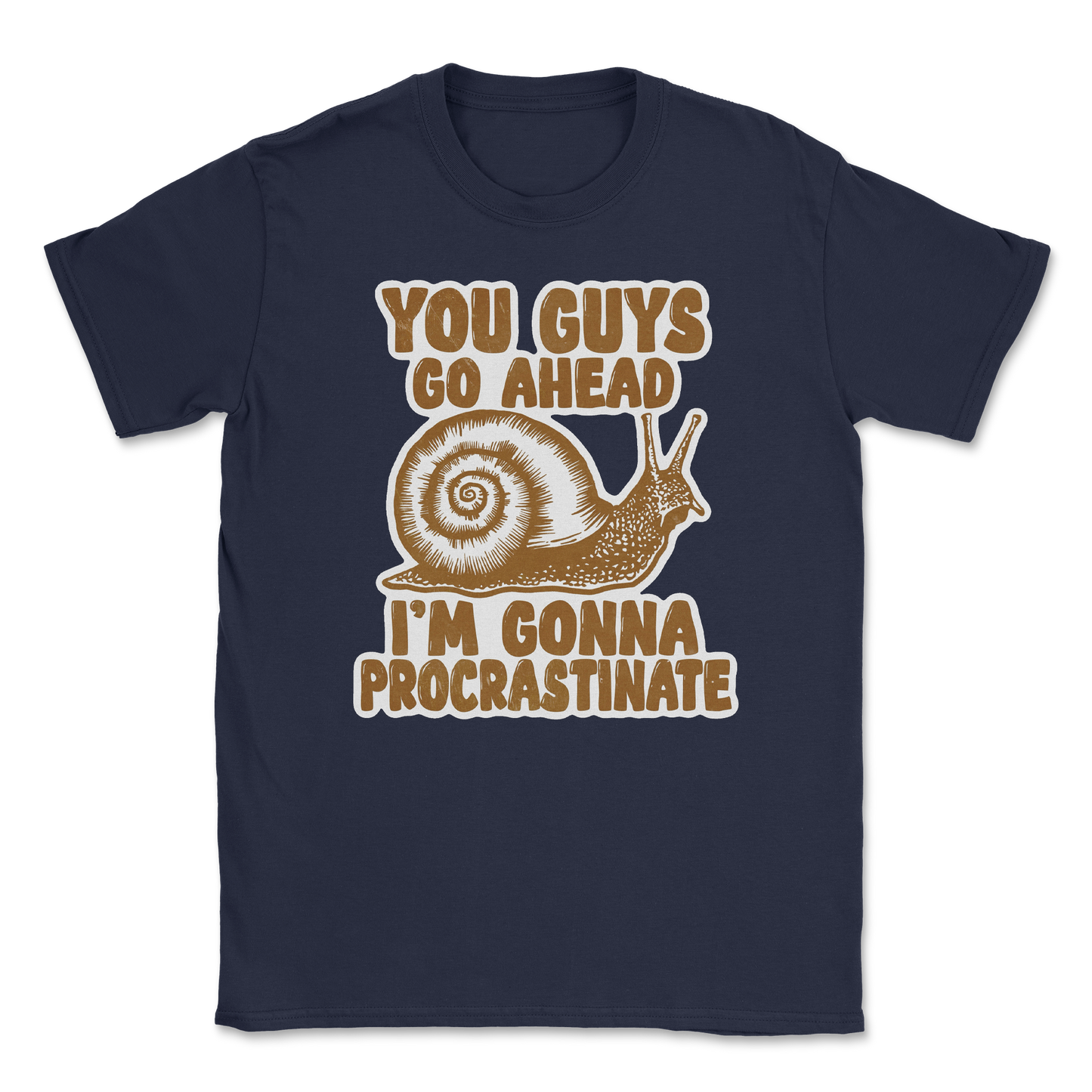 The Nice Shirt T-Shirt Procrastinating Snail  in Navy