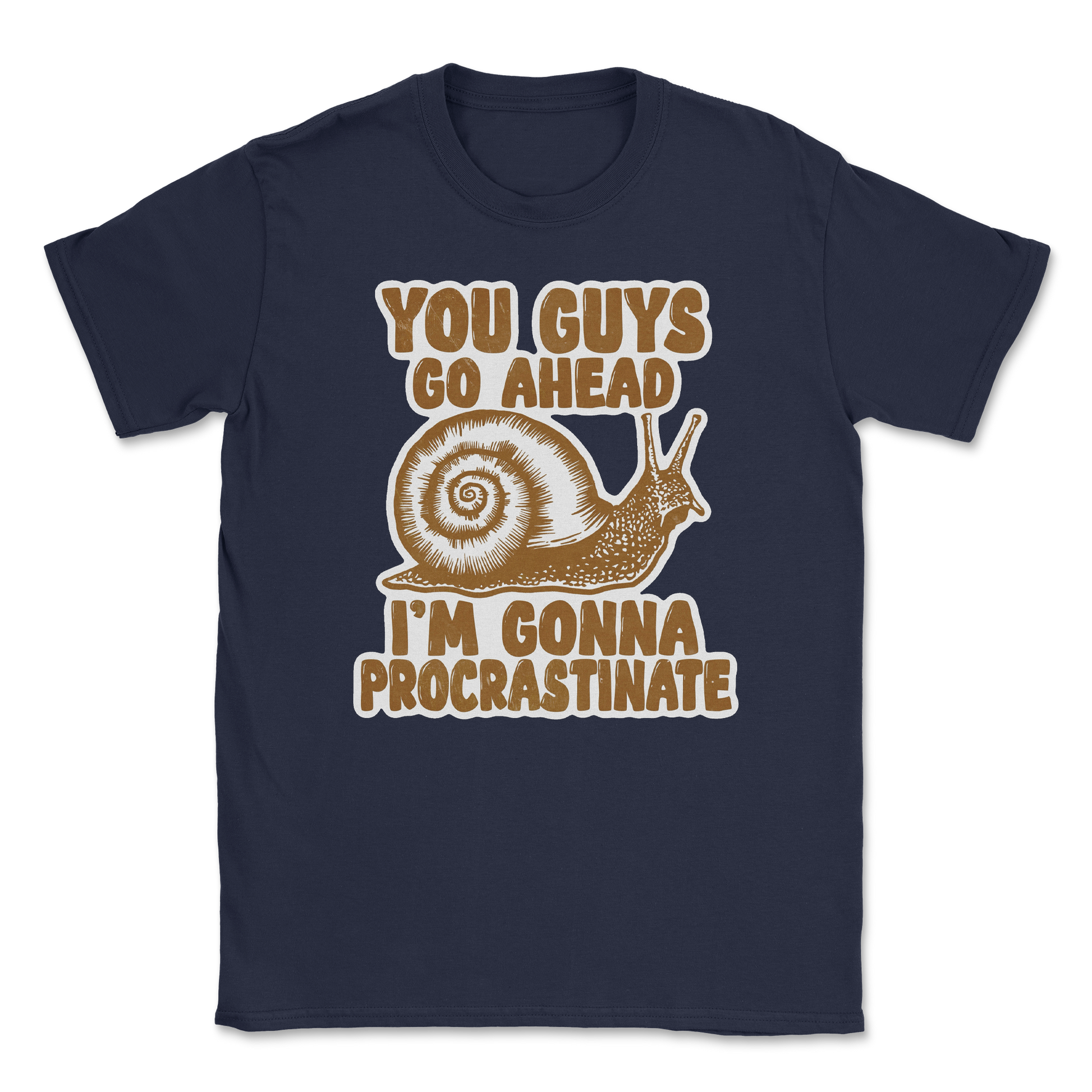 The Nice Shirt T-Shirt Procrastinating Snail  in Navy