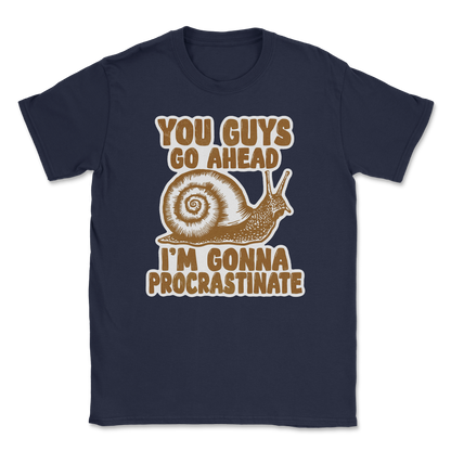 The Nice Shirt T-Shirt Procrastinating Snail  in Navy