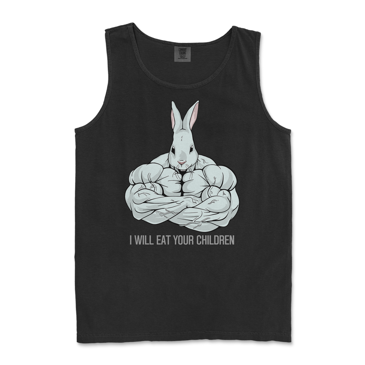 Comfort Colors Tank Top Scary Rabbit in Black