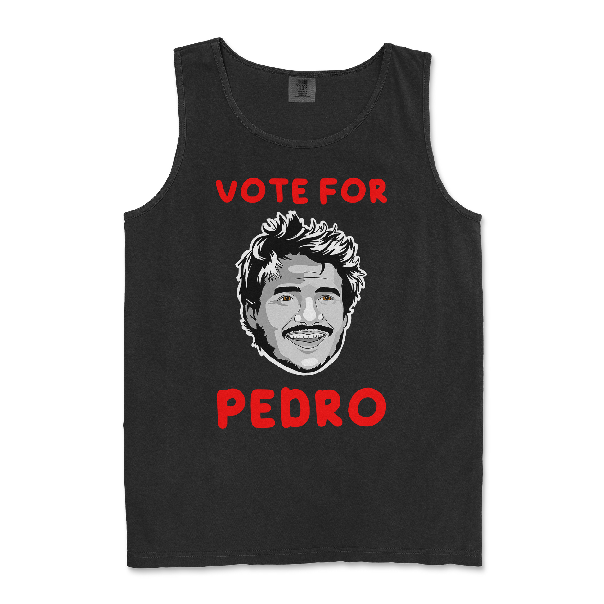 Comfort Colors Tank Top Vote For Pedro in Black