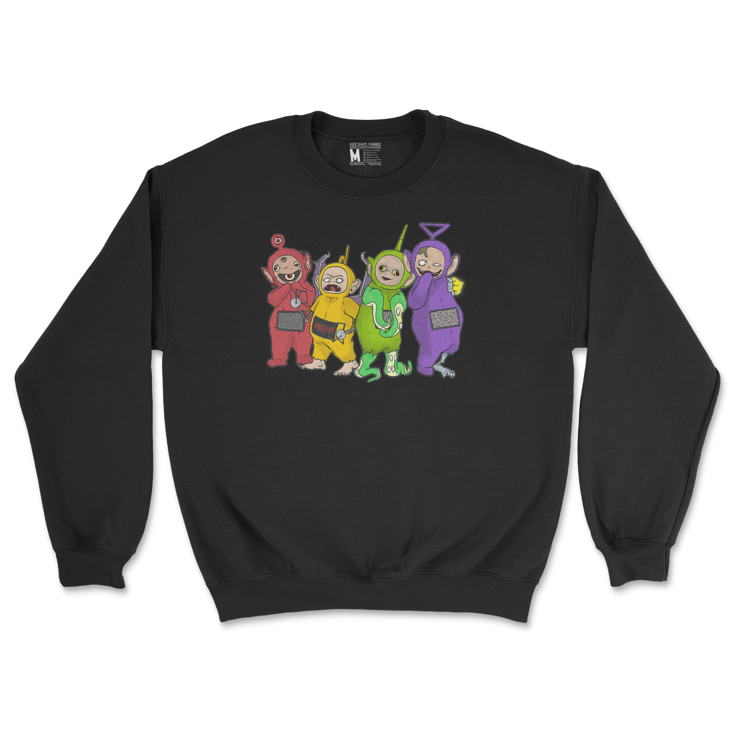 Gildan SoftStyle Crew Neck Telatubbies in Black