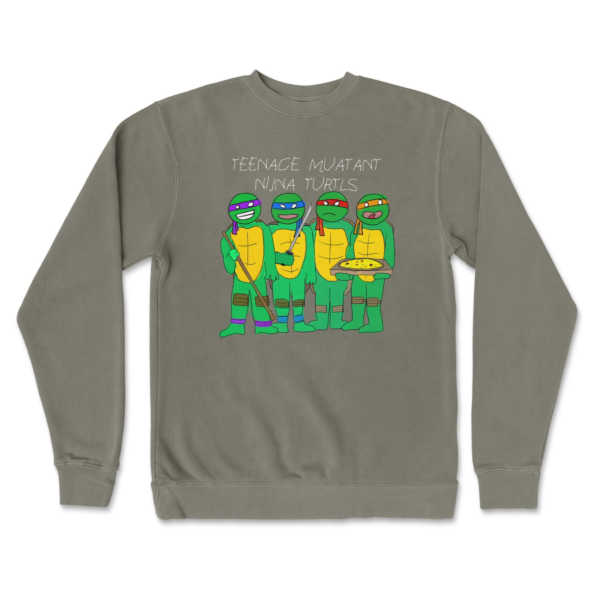 Independent Clothing Co. Crew Neck Ninja Turtles in Army