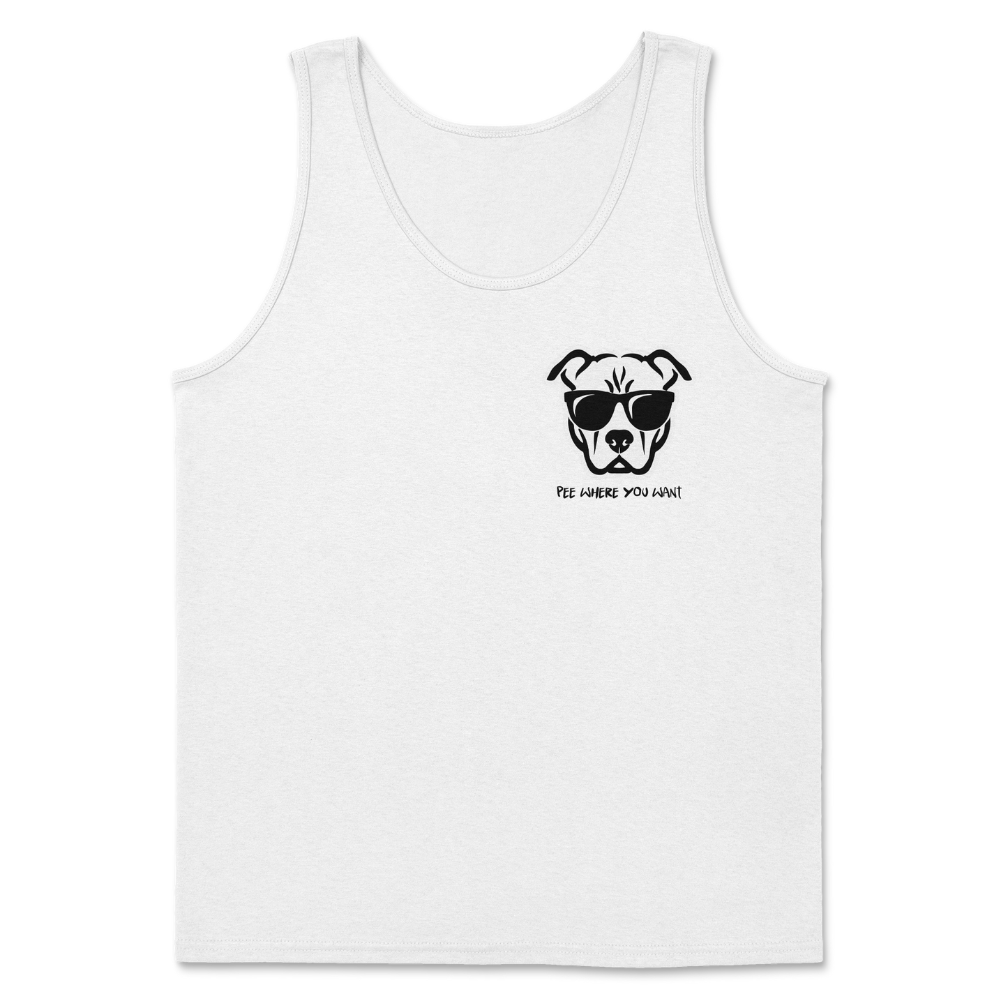 The Nice Shirt Tank Top Pee Where You Want  in White