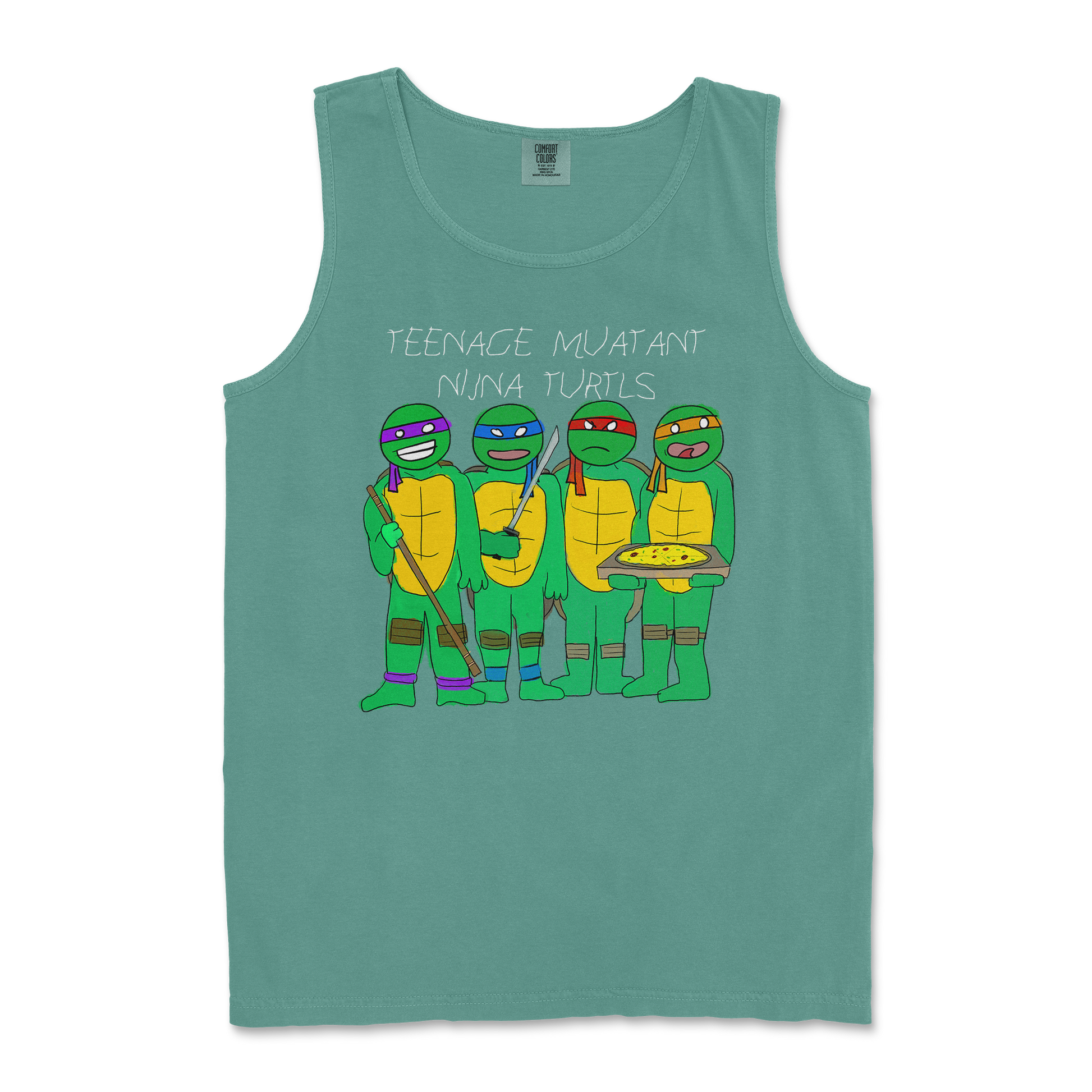 Comfort Colors Tank Top Ninja Turtles in LightGreen