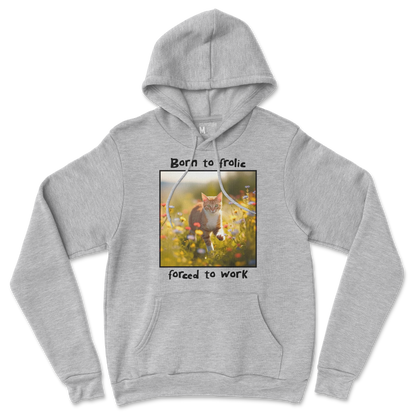 Gildan SoftStyle Hoodie Born to Frolic  in Grey-Heather