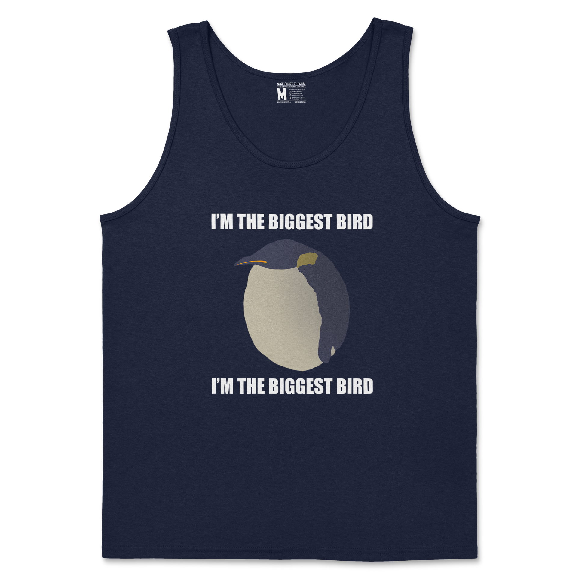 Gildan SoftStyle Tank Top I Am The Biggets Bird in Navy