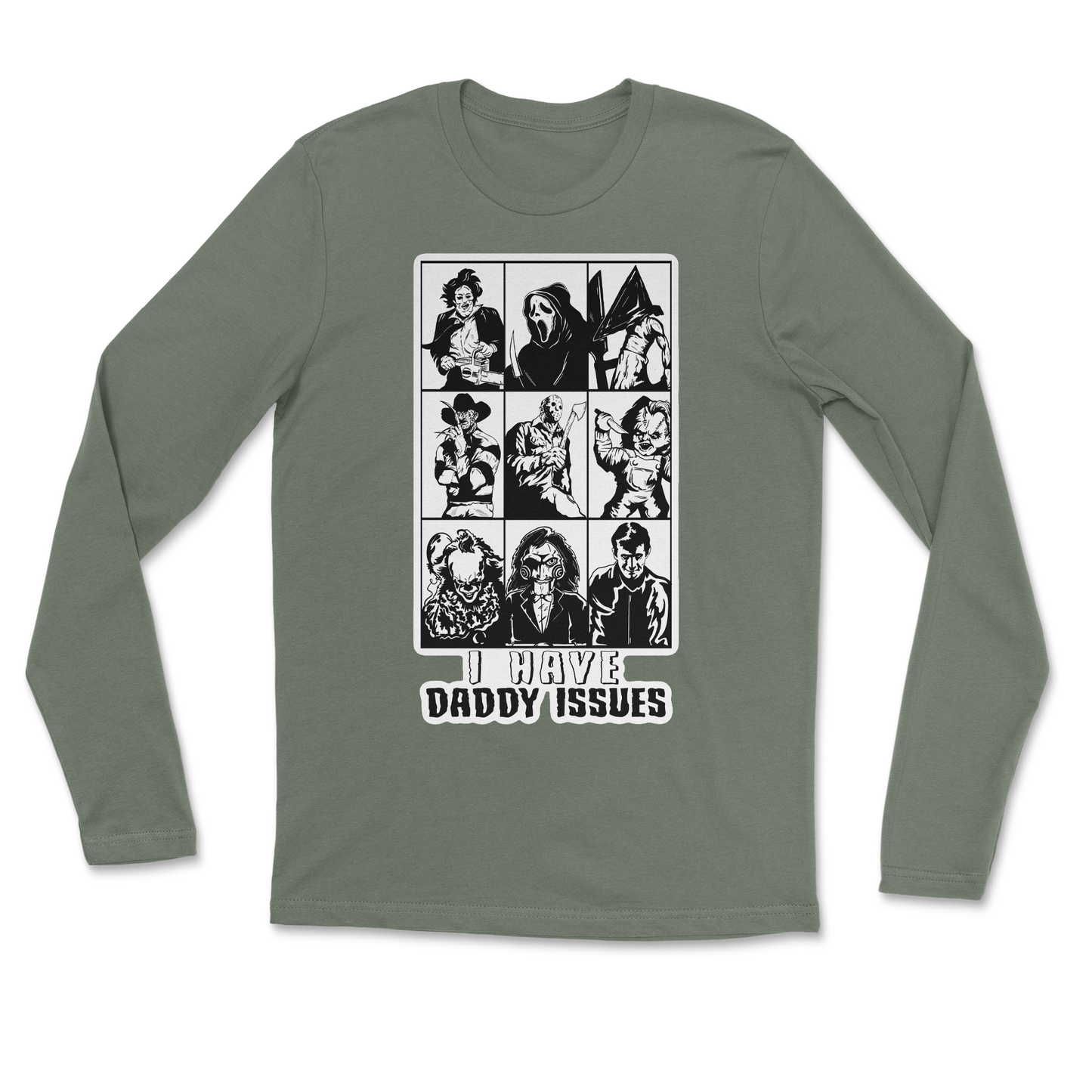 The Nice Shirt Long Sleeve Daddy Issues  in Military-Green