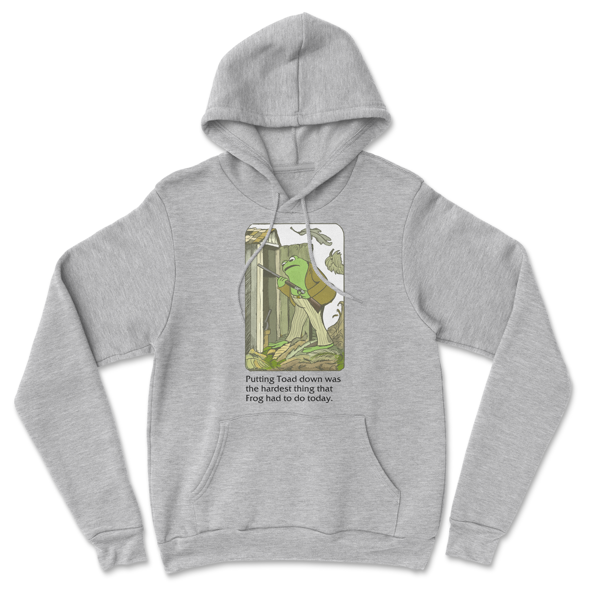 The Nice Shirt Hoodie Frog and Toad  in Grey-Heather