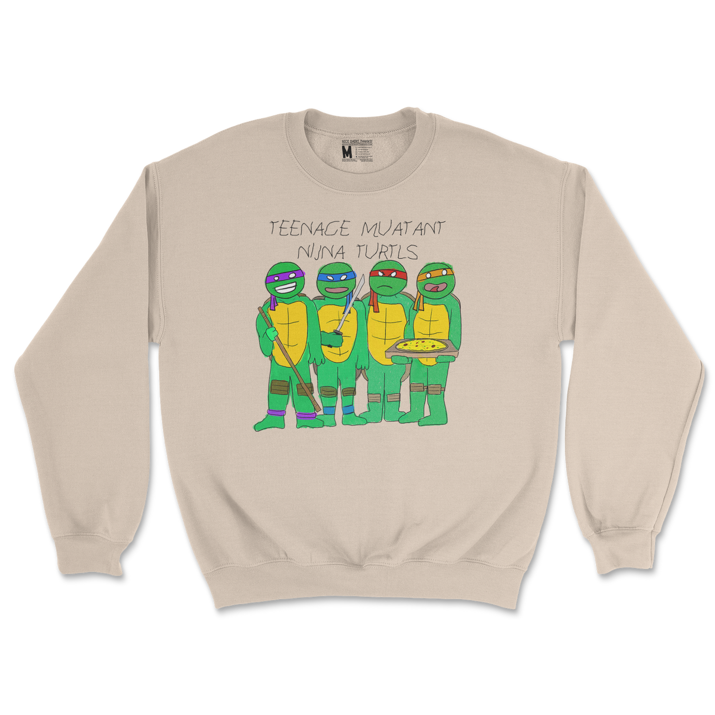 Gildan SoftStyle Crew Neck Ninja Turtles in Sand