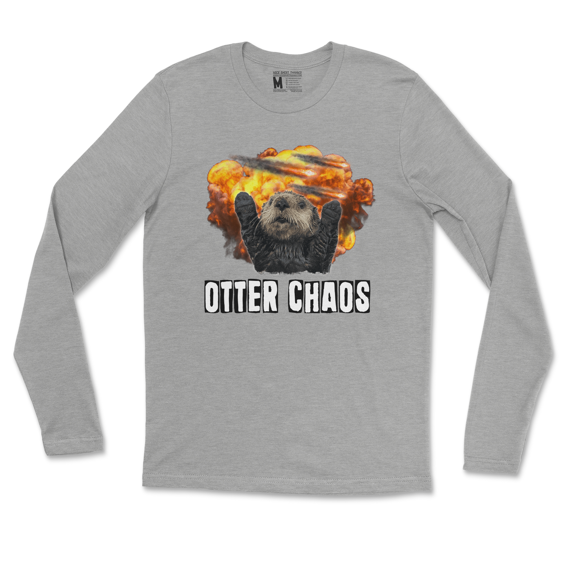 Gildan SoftStyle Long Sleeve Otter Chaos in Sports Grey