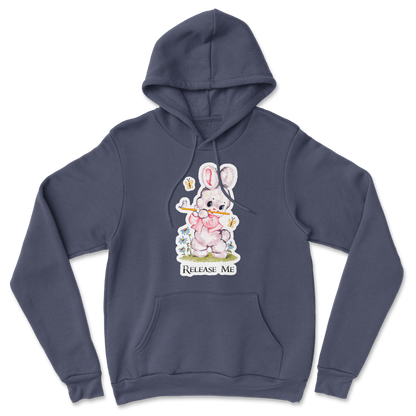 Heavy Blend Hoodie Cute Bunny in Navy
