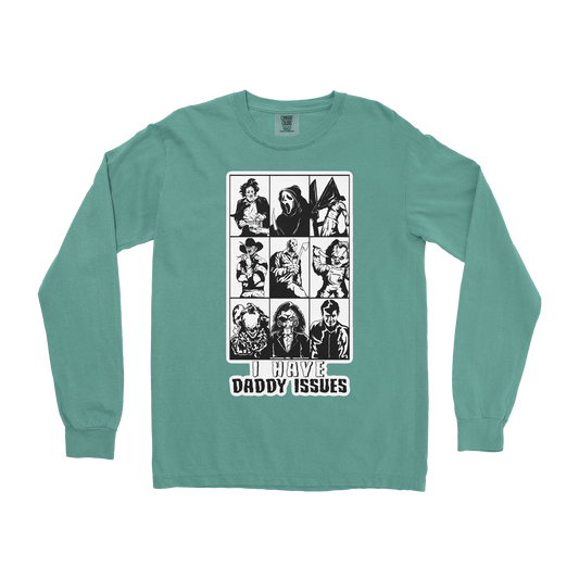 Comfort Colors Long Sleeve Daddy Issues  in Light-Green