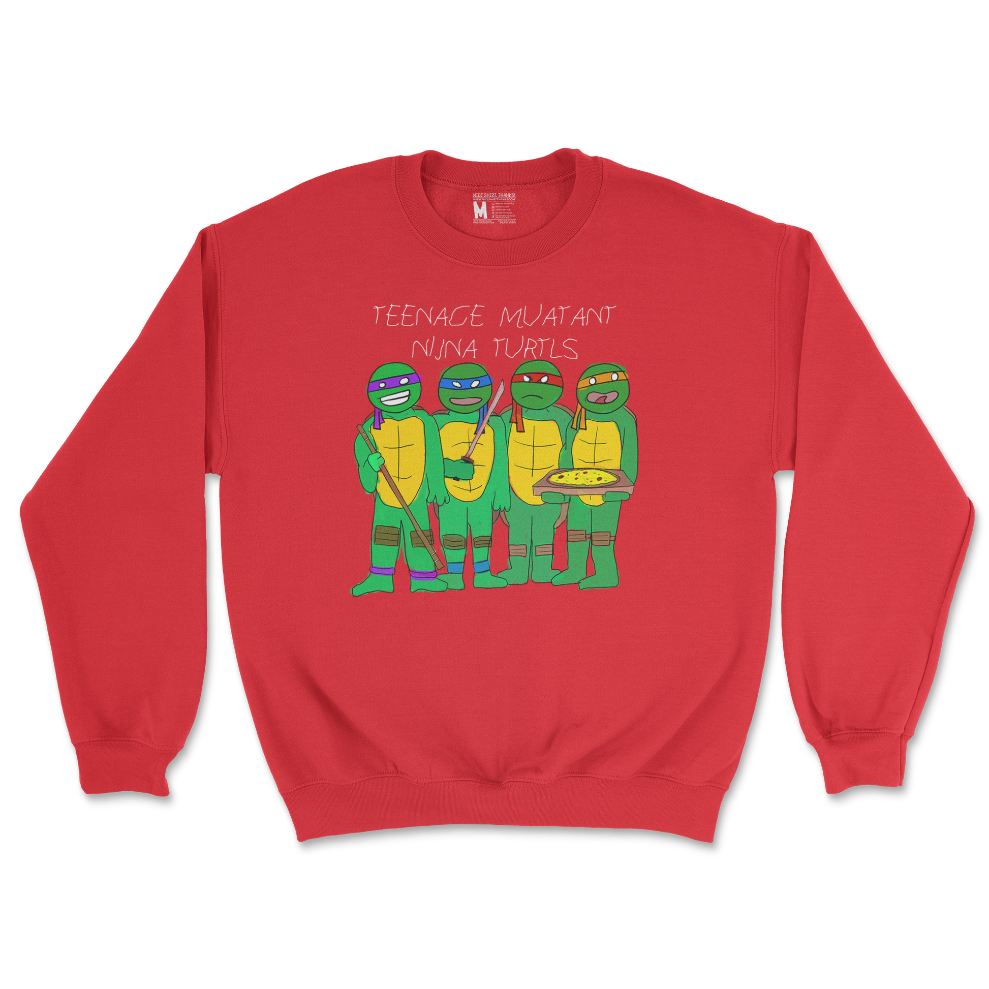 Gildan SoftStyle Crew Neck Ninja Turtles in Red