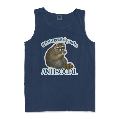 Comfort Colors Tank Top Antisocial in True Navy