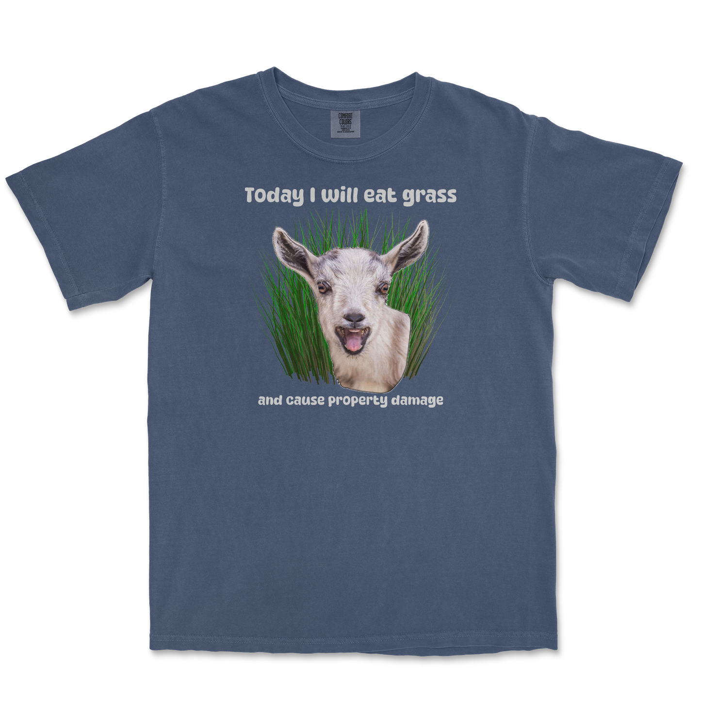 Comfort Colors T-Shirt Crazy Goat  in Midnight