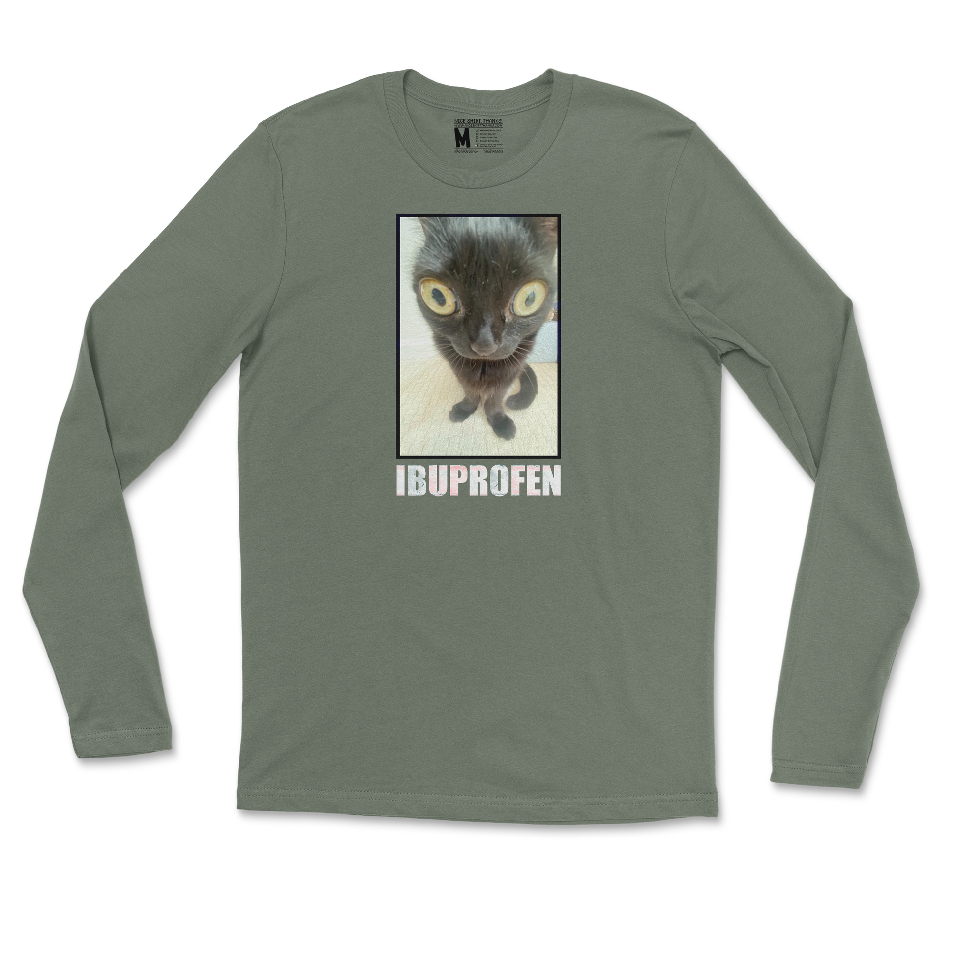 Gildan SoftStyle Long Sleeve Ibuprofen  in Military-Green