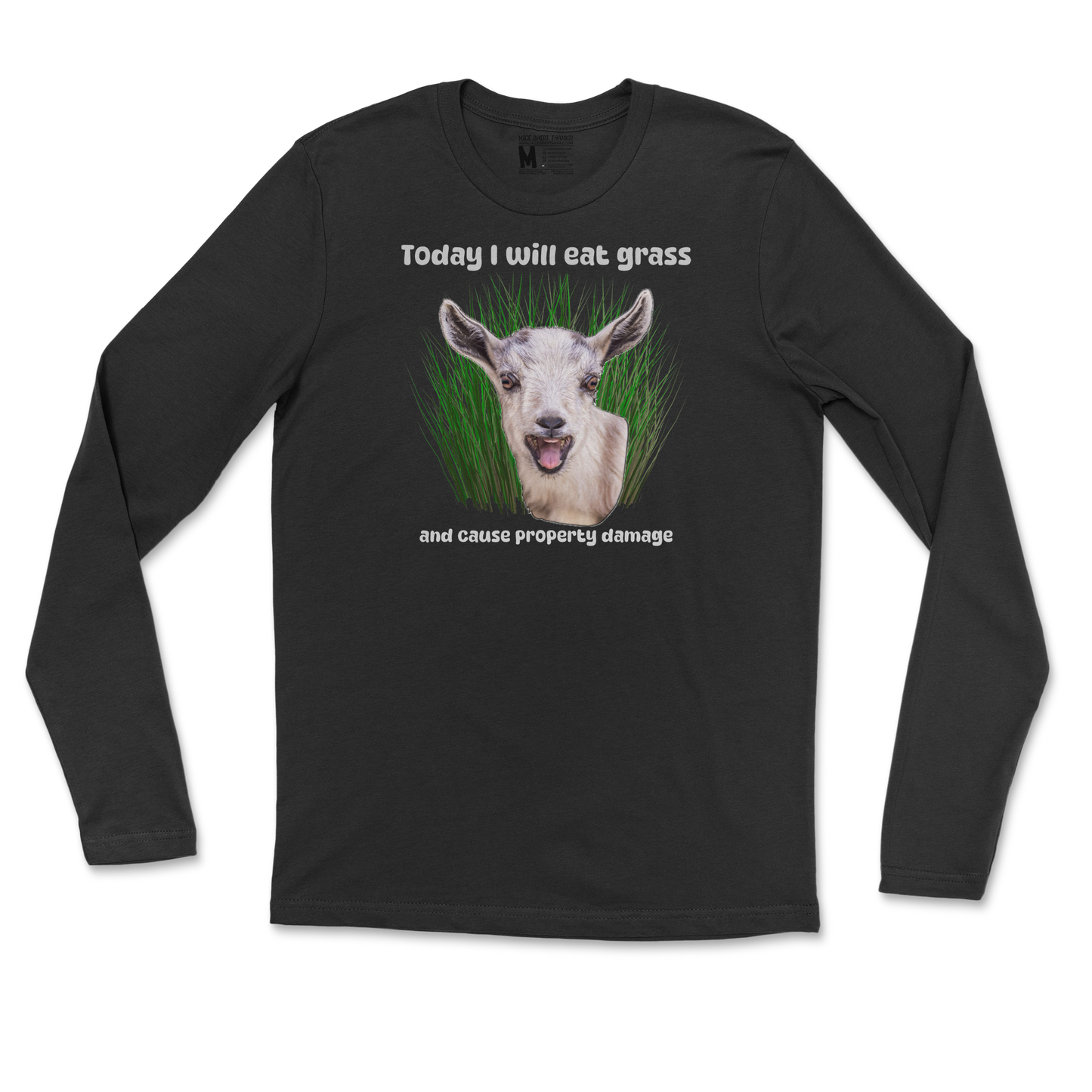 Gildan SoftStyle Long Sleeve Crazy Goat  in Black