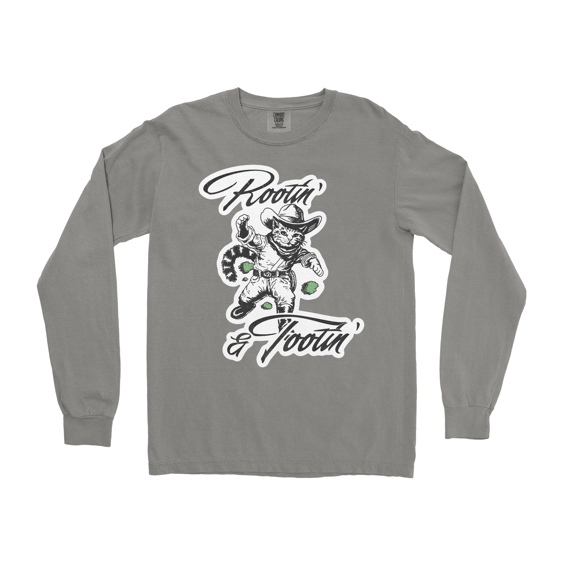 Comfort Colors Long Sleeve Rootin Tootin  in Grey