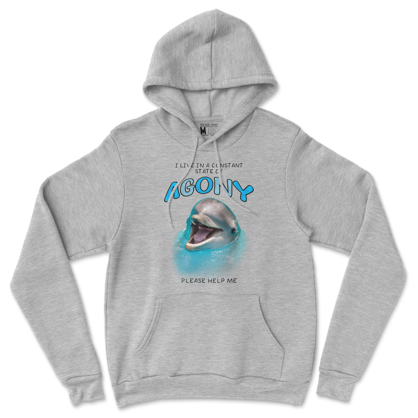 Gildan SoftStyle Hoodie Agony Dolphin in Sports Grey