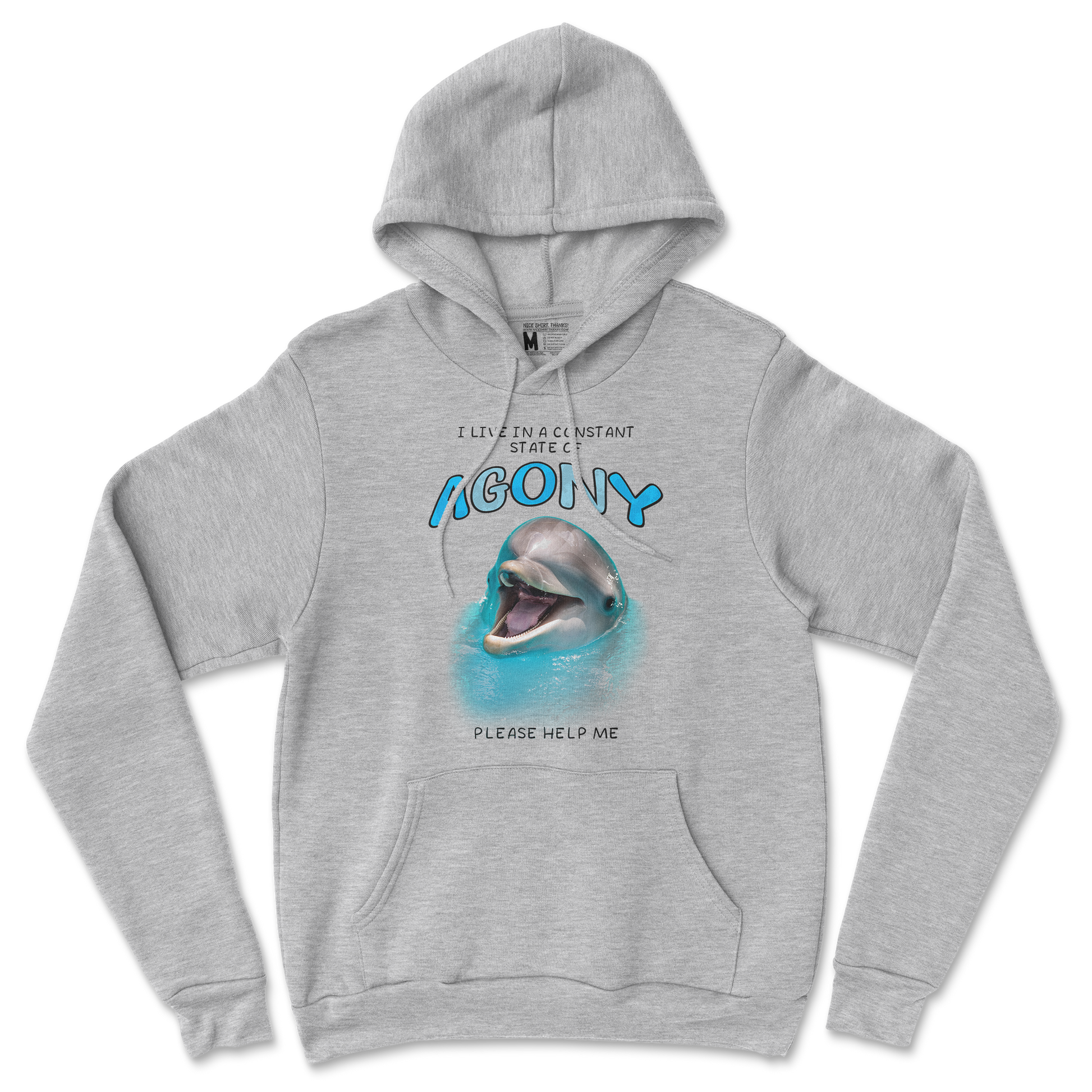 Gildan SoftStyle Hoodie Agony Dolphin in Sports Grey