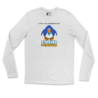 Gildan SoftStyle Long Sleeve Club Penguin Husband  in White