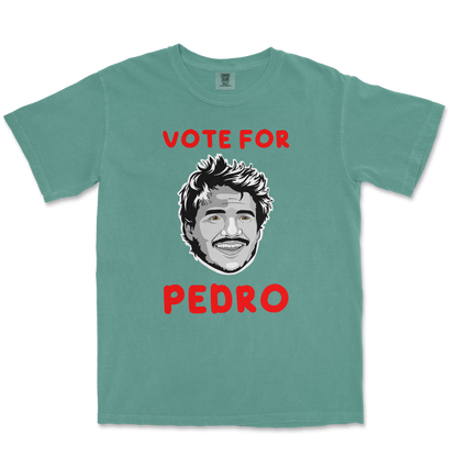 Comfort Colors T-Shirt Vote For Pedro in LightGreen