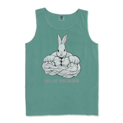 Comfort Colors Tank Top Scary Rabbit in LightGreen