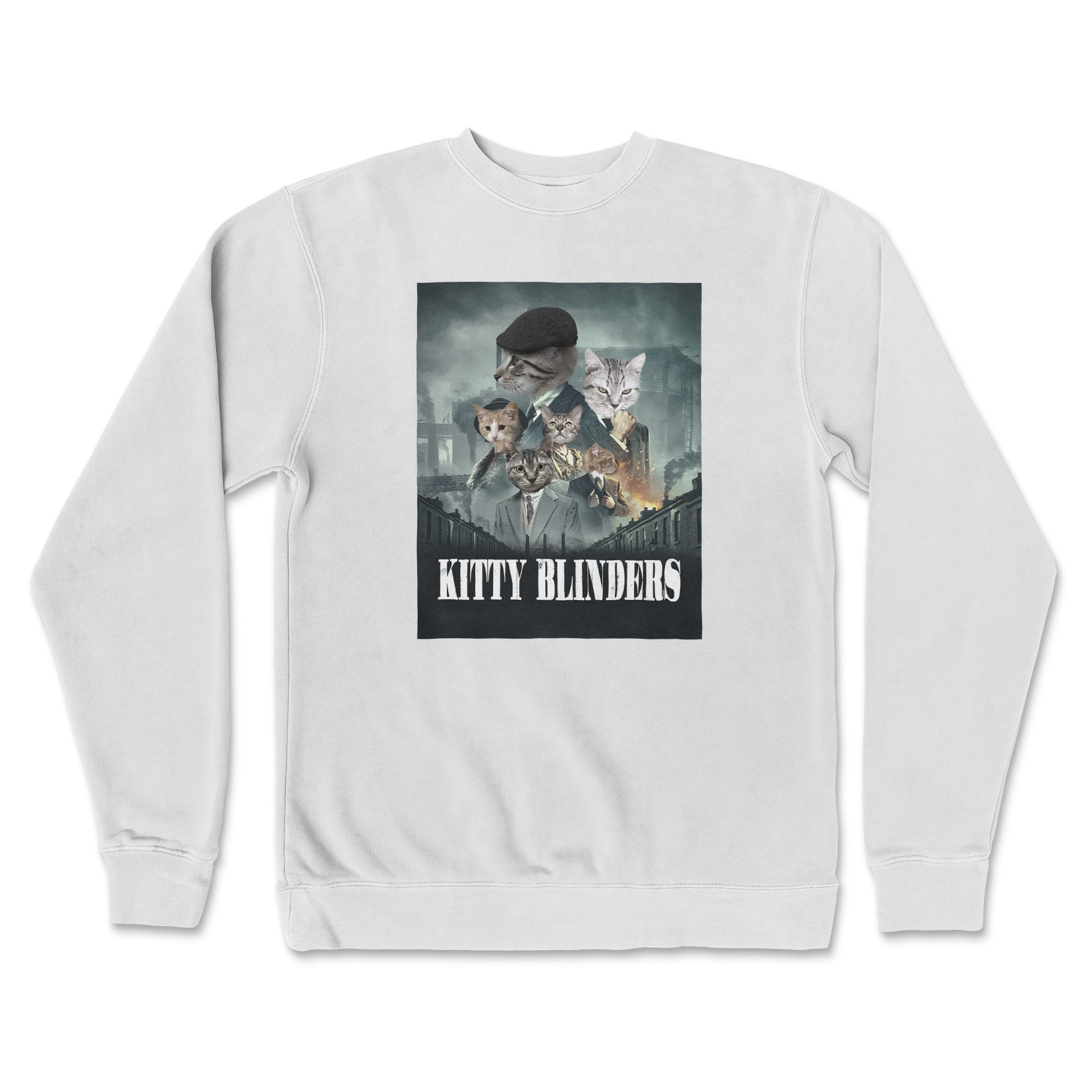 Independent Clothing Co. Crew Neck Kitty Blinders in White