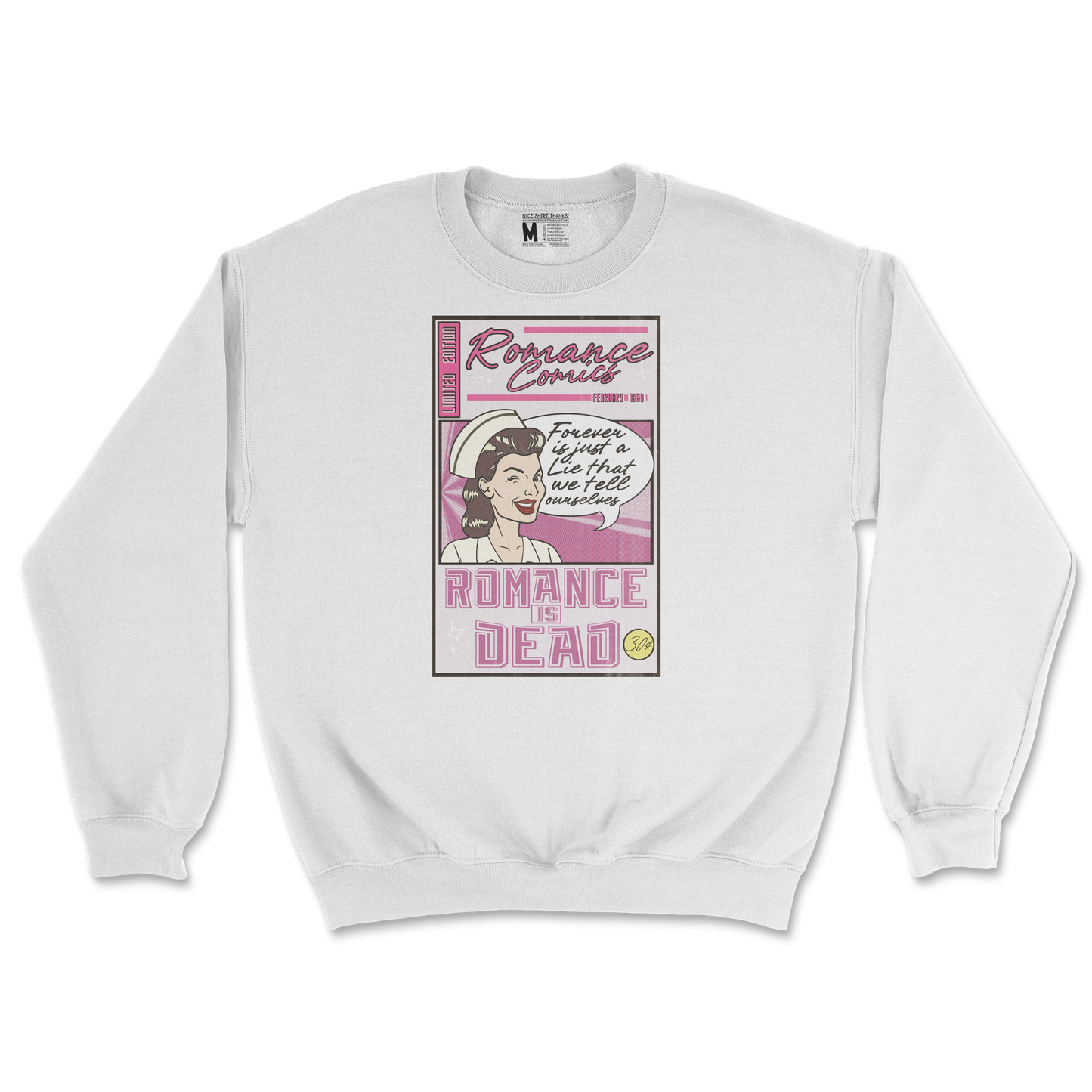 Gildan SoftStyle Crew Neck Romance is Dead in White