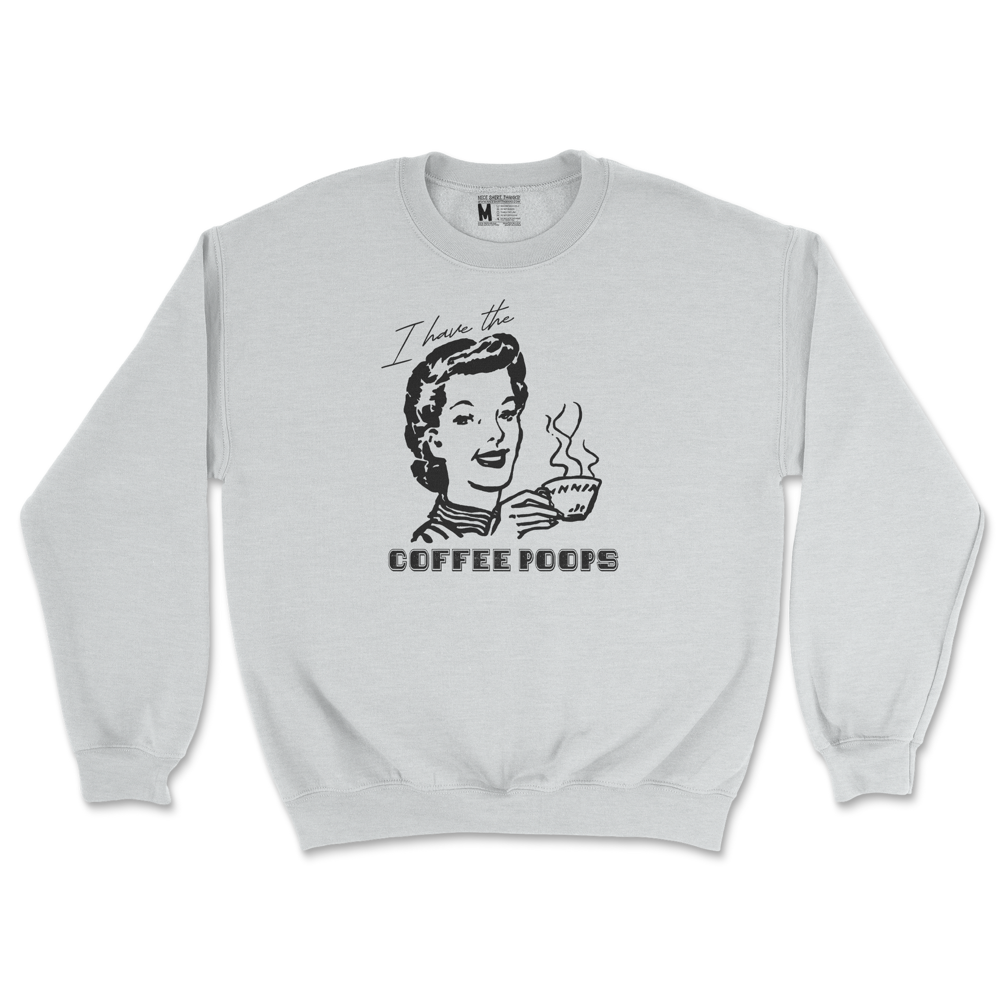 Gildan SoftStyle Crew Neck Coffee Poops  in Sports-Grey