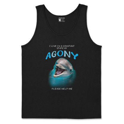 Gildan SoftStyle Tank Top Agony Dolphin in Black