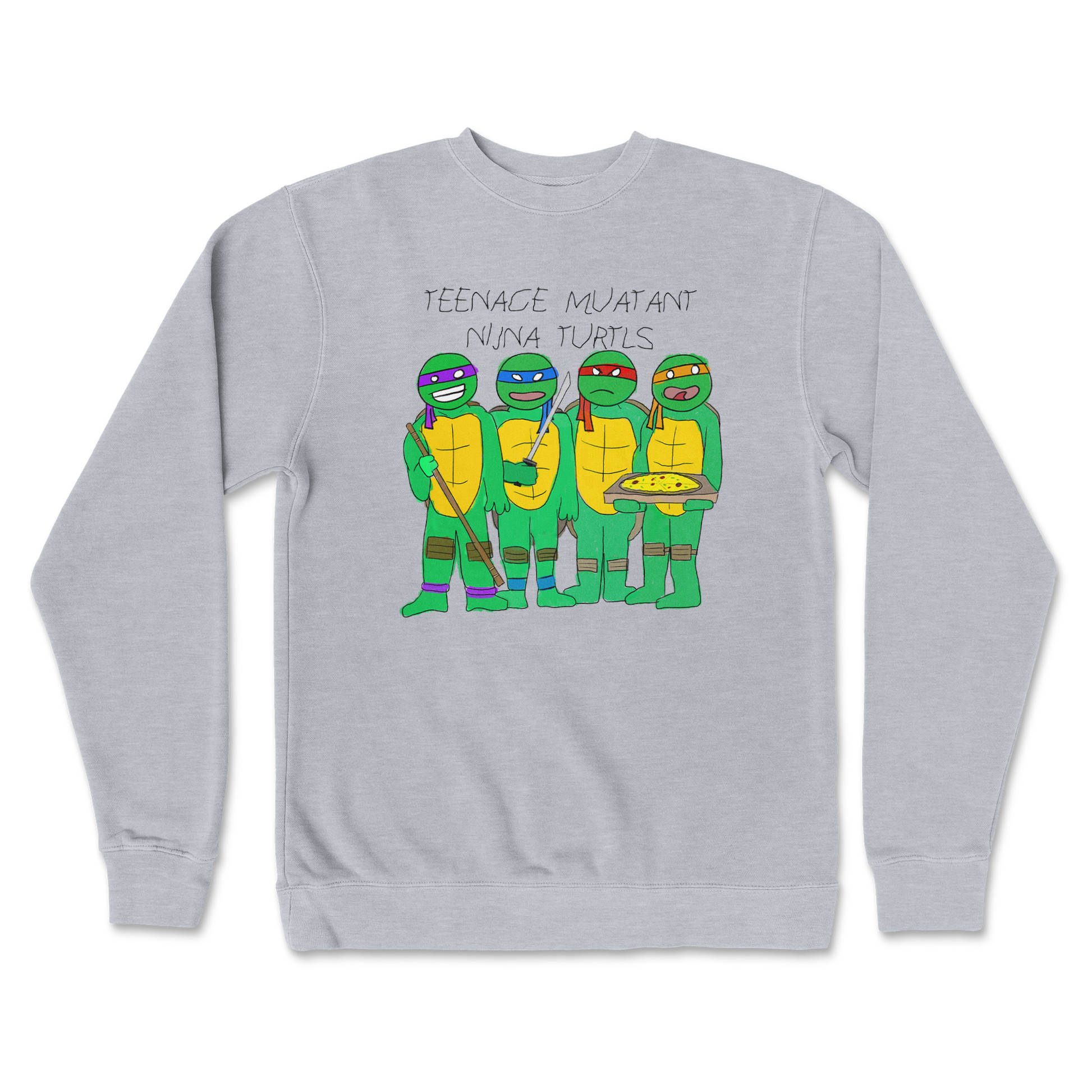 Independent Clothing Co. Crew Neck Ninja Turtles in GreyHeather