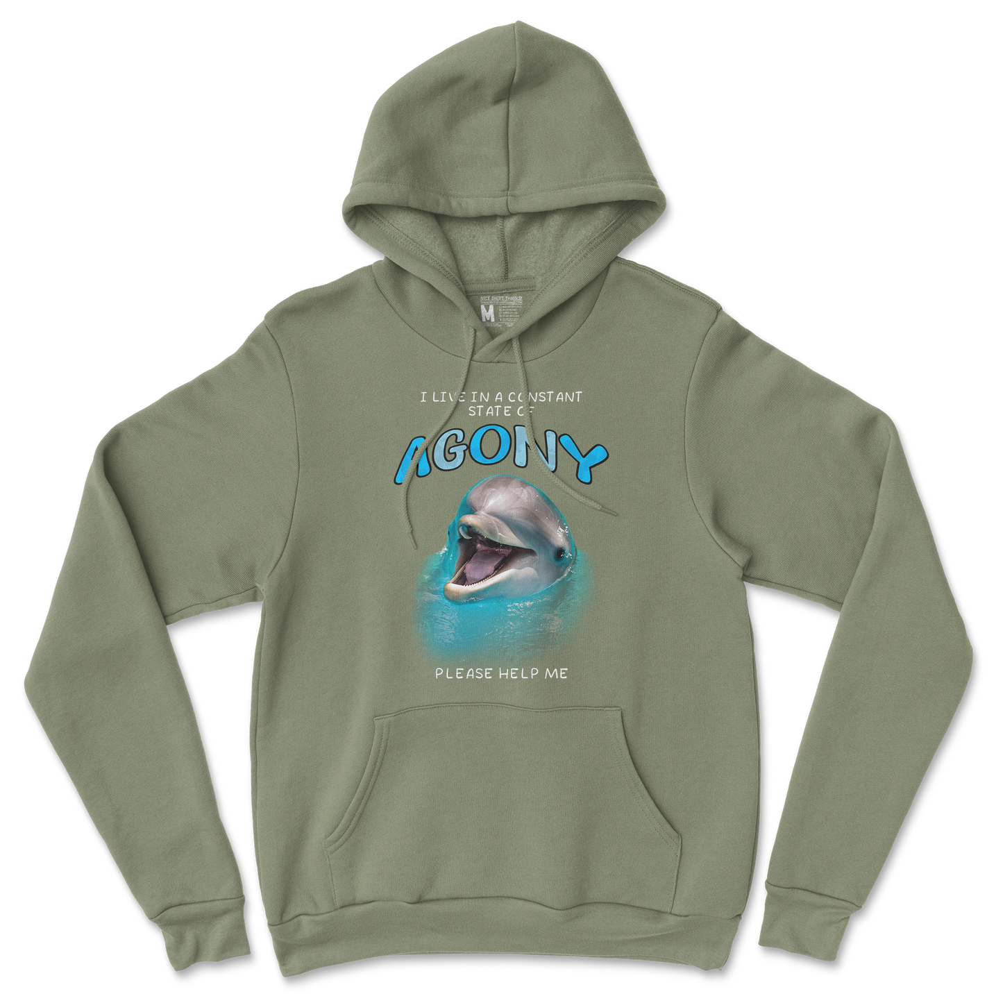 Gildan SoftStyle Hoodie Agony Dolphin in Military Green