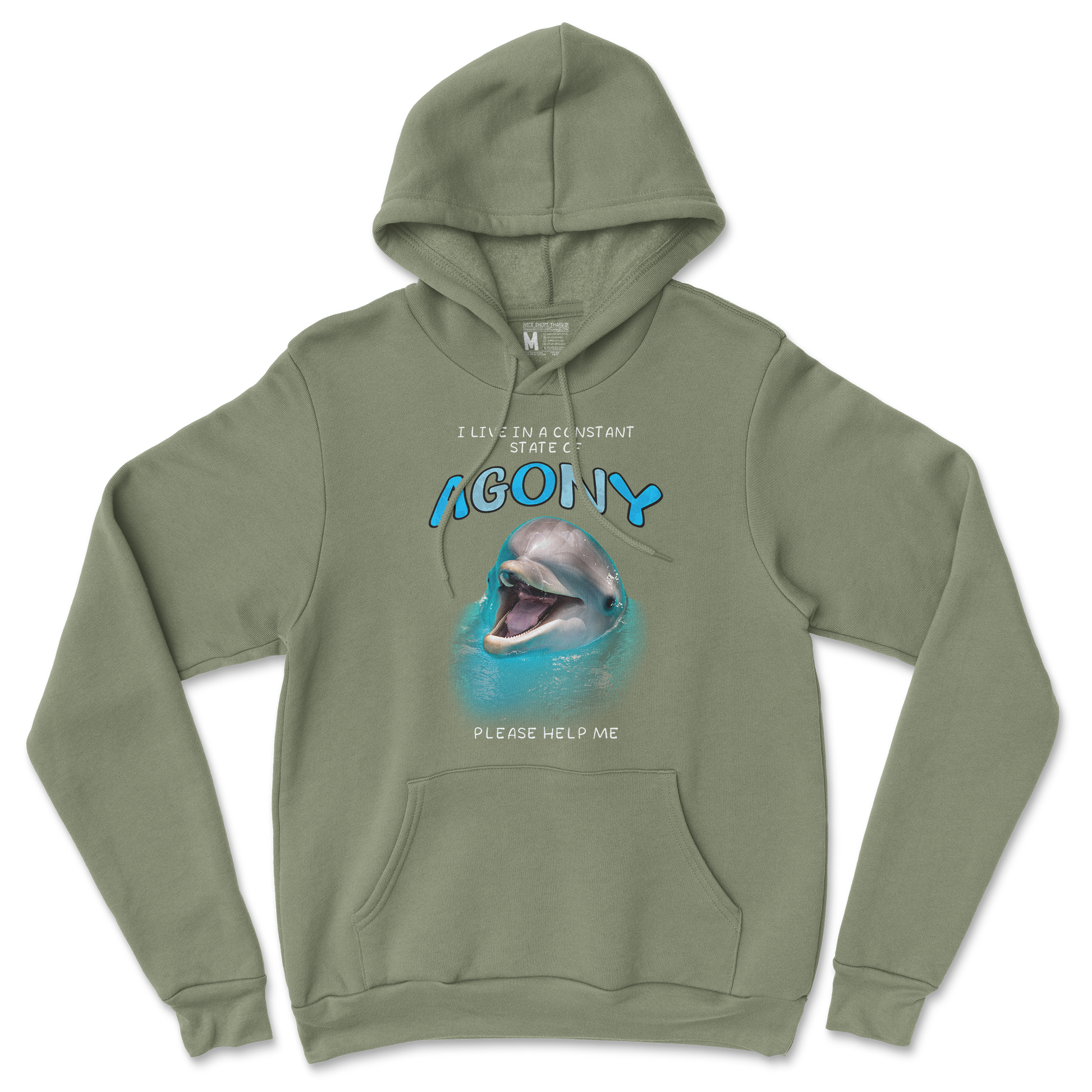 Gildan SoftStyle Hoodie Agony Dolphin in Military Green