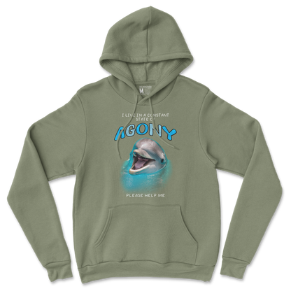 Gildan SoftStyle Hoodie Agony Dolphin in Military Green