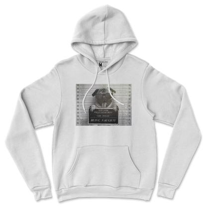 Gildan SoftStyle Hoodie Naughty Pug in White