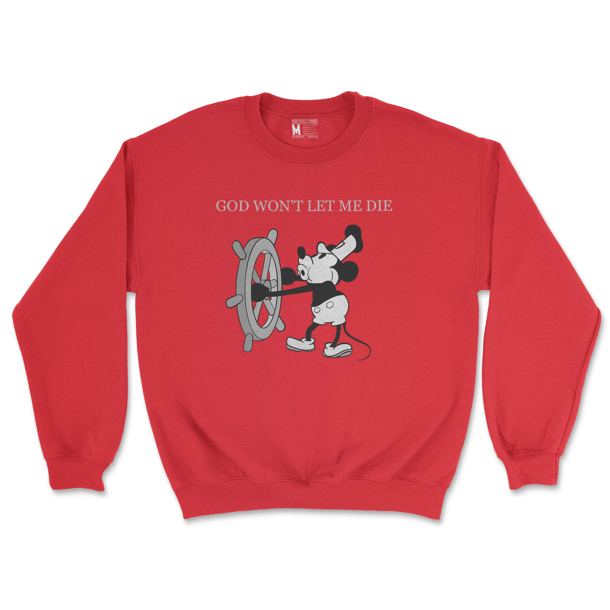 Gildan SoftStyle Crew Neck God Wont Let Me Die in Red