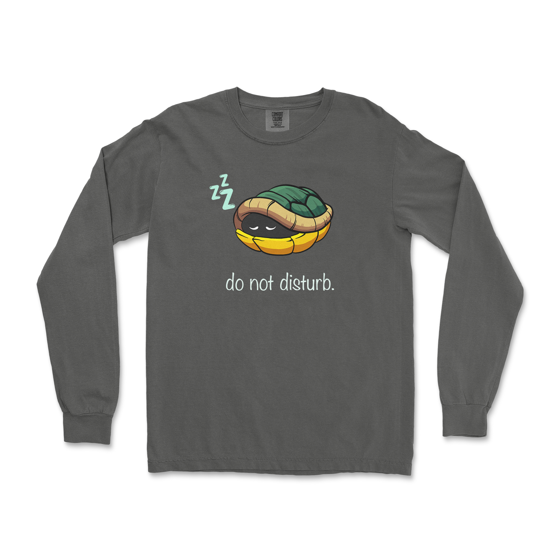 Comfort Colors Long Sleeve Sleepin Turtle in Pepper