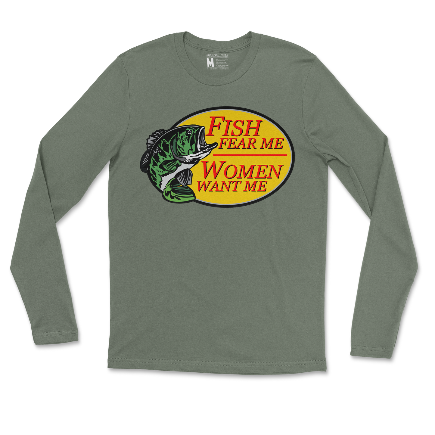 Gildan SoftStyle Long Sleeve For The Fishermen in Military Green