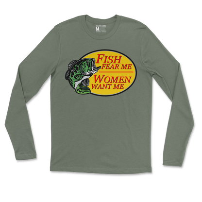 Gildan SoftStyle Long Sleeve For The Fishermen in Military Green