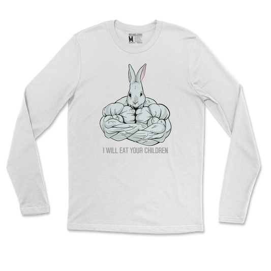 Gildan SoftStyle Long Sleeve Scary Rabbit in White