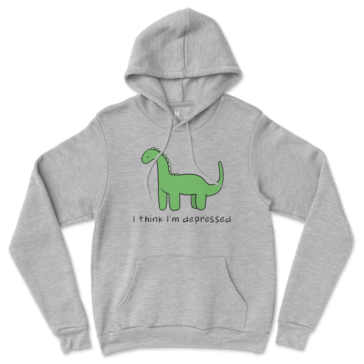 Gildan SoftStyle Hoodie Depressed Dino  in Grey-Heather