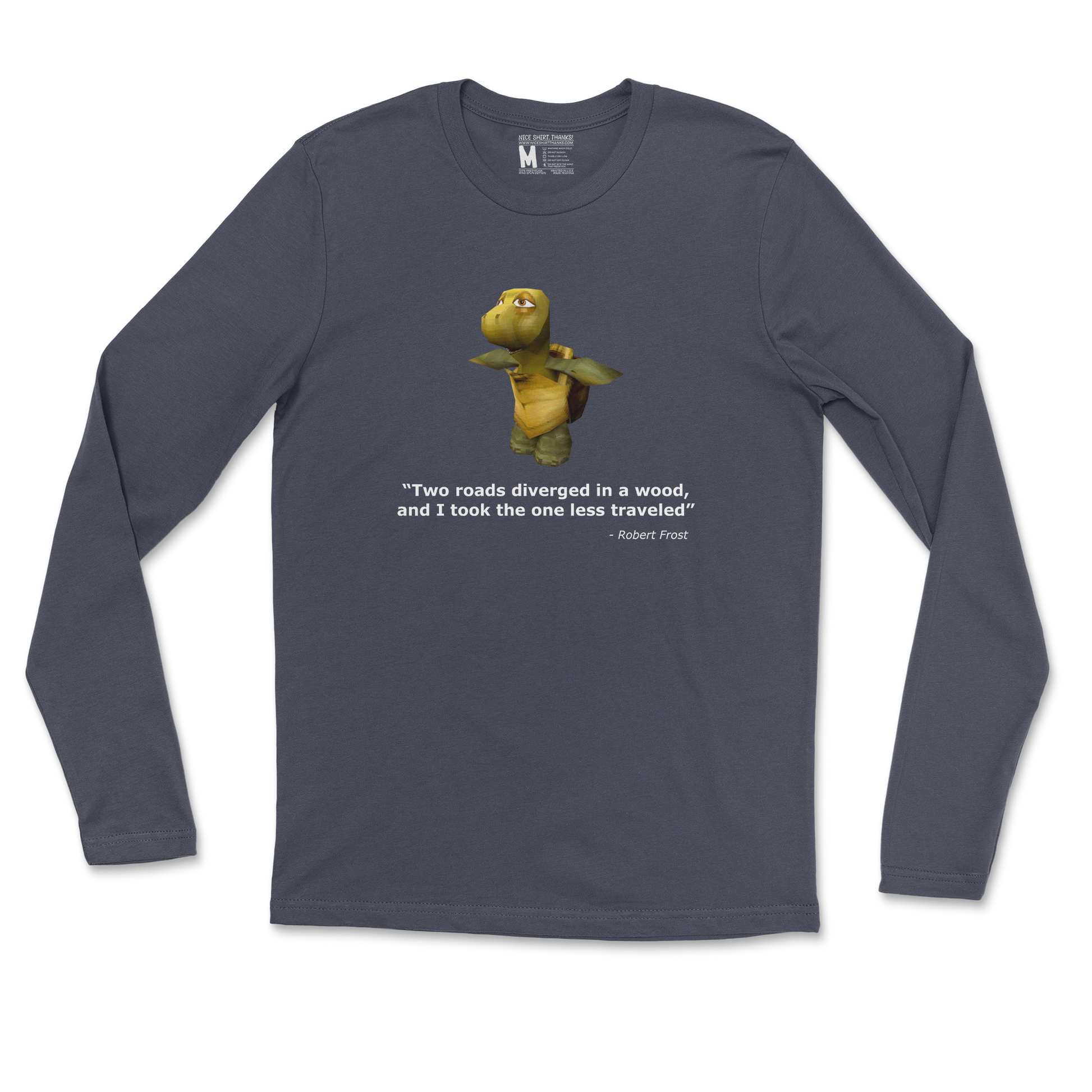 Gildan SoftStyle Long Sleeve Robert Frost Quote in Navy