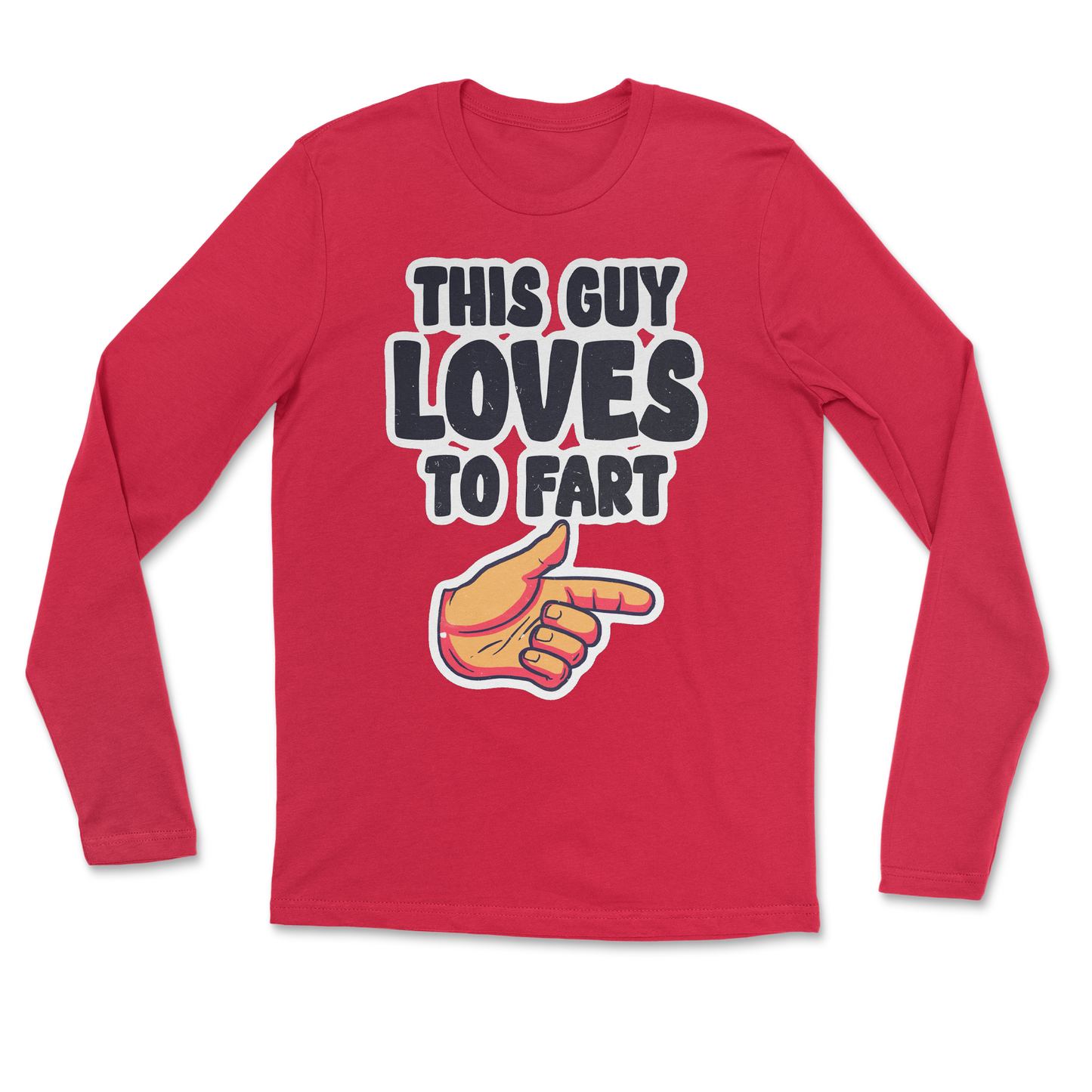 The Nice Shirt Long Sleeve Who Farted  in Red